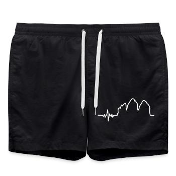 Drei Zinnen Herz - Badeshorts - Schwarz - Vorne - AI Model Male 185 light (185cm)
