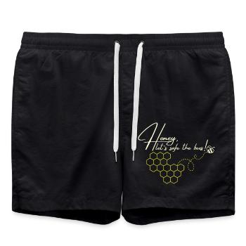 Honey, Save the Bees - Retten Sie die Bienen - Badeshorts - Schwarz - Vorne - AI Model Male 185 light (185cm)