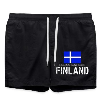 Finnland Finland - Badeshorts - Schwarz - Vorne - AI Model Male 185 light (185cm)