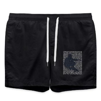 Waghalsiger Longboard Downhillprofi - Badeshorts - Schwarz - Vorne - AI Model Male 185 light (185cm)