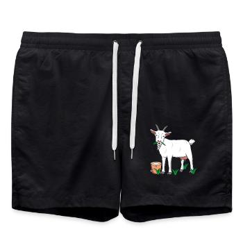 Ziege Ziegenmilch - Badeshorts - Schwarz - Vorne - AI Model Male 185 light (185cm)
