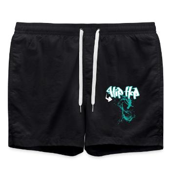 Hip Hop Rap-Musik - Badeshorts - Schwarz - Vorne - AI Model Male 185 light (185cm)