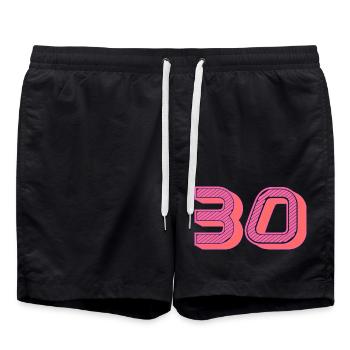 30. 30 ANS. 30e ANNIVERSAIRE. ANNIVERSAIRE 30 ANS. - Short de bain - noir - Devant - AI Model Male 185 light (185cm)