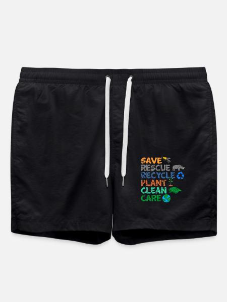 Umweltschützer Grüne Umweltschutz Spruch Öko - Badeshorts - Schwarz