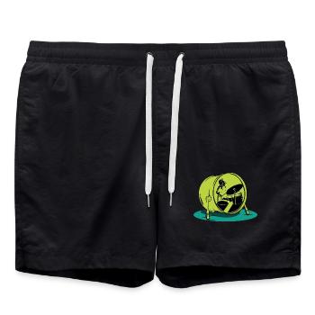 Rhythmischer Trommler Bühnenauftritt - Badeshorts - Schwarz - Vorne - AI Model Male 185 light (185cm)