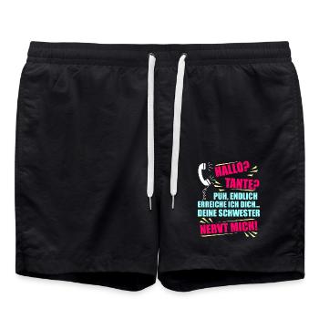 Hallo tante Deine Schwester Nervt Mich - Badeshorts - Schwarz - Vorne - AI Model Male 185 light (185cm)