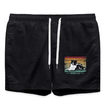 Wendiger Border Collie Schafherde - Badeshorts - Schwarz - Vorne - AI Model Male 185 light (185cm)