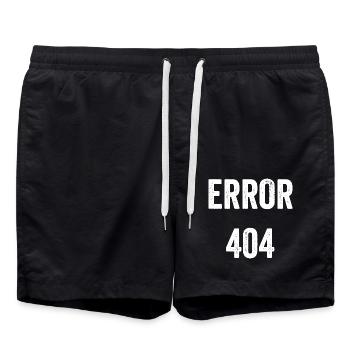 Error 404 - Badeshorts - Schwarz - Vorne - AI Model Male 185 light (185cm)