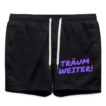 Träum weiter! - Badeshorts - Schwarz - Vorne - AI Model Male 185 light (185cm)