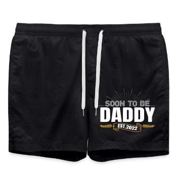 Bald Papa 2022 Werdender Vater - Badeshorts - Schwarz - Vorne - AI Model Male 185 light (185cm)