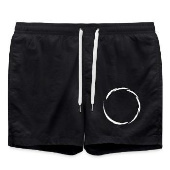 Kreis Symbol Weiß - Badeshorts - Schwarz - Vorne - AI Model Male 185 light (185cm)