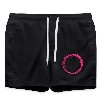 Circle pink - Swim Trunks - black - Front - AI Model Male 185 light (185cm)