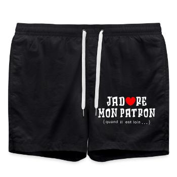 ICH LIEBE MEINEN CHEF - Badeshorts - Schwarz - Vorne - AI Model Male 185 light (185cm)
