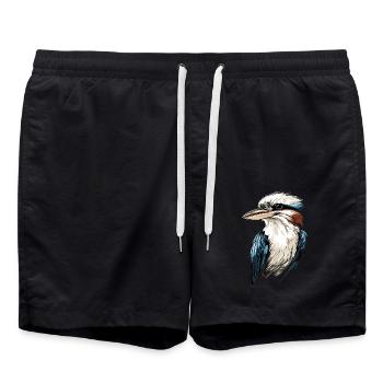 Kookaburra Jägerliest Lachender Hans Süßer Vogel - Badeshorts - Schwarz - Vorne - AI Model Male 185 light (185cm)