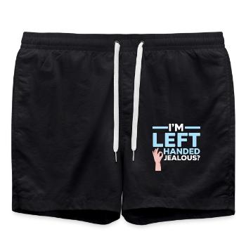 Ich bin Linkshänderin Eifersüchtig? Linkshänder Wi - Badeshorts - Schwarz - Vorne - AI Model Male 185 light (185cm)