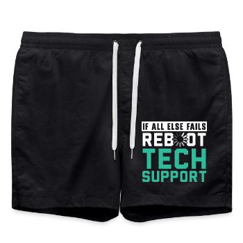 If All Else Fails Reboot Tech Support - Badeshorts - Schwarz - Vorne - AI Model Male 185 light (185cm)