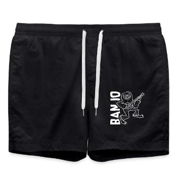 Fingerfertiger Banjo Straßenmusik - Badeshorts - Schwarz - Vorne - AI Model Male 185 light (185cm)