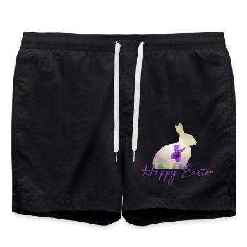 Happy Easter - Badeshorts - Schwarz - Vorne - AI Model Male 185 light (185cm)