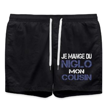Je mange du Niglo - Short de bain - noir - Devant - AI Model Male 185 light (185cm)