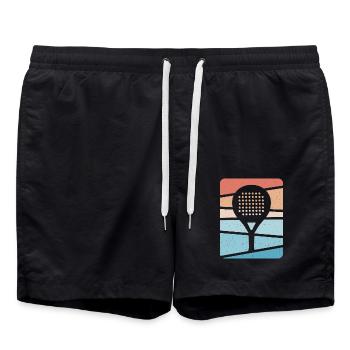 Padeltennis Padelschläger Padelspieler Padel - Badeshorts - Schwarz - Vorne - AI Model Male 185 light (185cm)