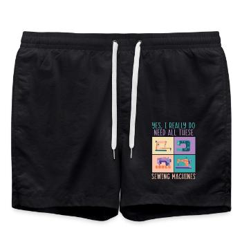 Ja, ich brauche wirklich all diese Nähmaschinen - Badeshorts - Schwarz - Vorne - AI Model Male 185 light (185cm)