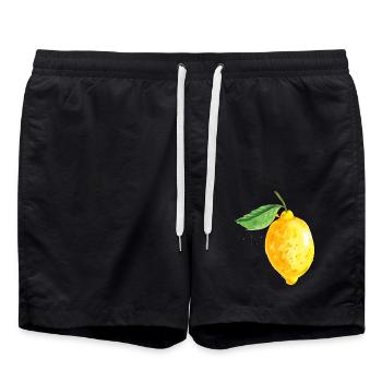 Zitrone - Badeshorts - Schwarz - Vorne - AI Model Male 185 light (185cm)
