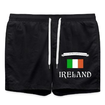 Ireland Irland - Badeshorts - Schwarz - Vorne - AI Model Male 185 light (185cm)