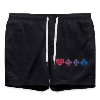 Kartenspiel Kritzelei Schafkopf Kartenspieler - Badeshorts - Schwarz - Vorne - AI Model Male 185 light (185cm)