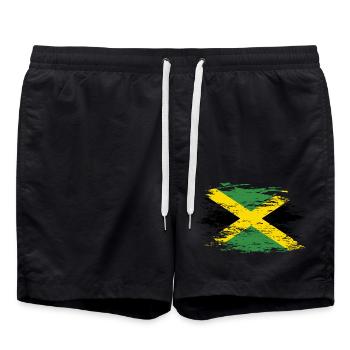 Drapeau de la Jamaïque utilisé - Short de bain - noir - Devant - AI Model Male 185 light (185cm)