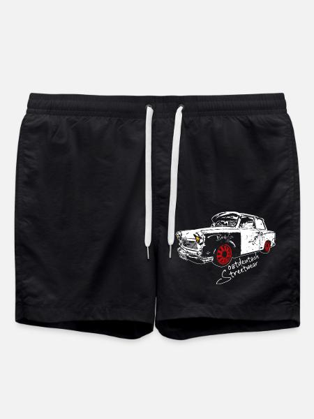 Ostdeutsch Streetwear - Trabi - Badeshorts - Schwarz