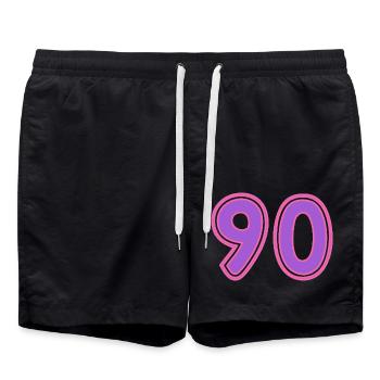 90. 90 YEARS. 90TH ANNIVERSARY. 90TH ANNIVERSARY. - Swim Trunks - black - Front - AI Model Male 185 light (185cm)