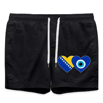 Drapeau de Bosnie Nazarpearl - Short de bain - noir - Devant - AI Model Male 185 light (185cm)