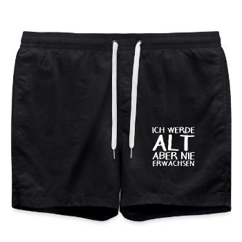 Lustiger Spruch lustige Sprüche Geschenk - Badeshorts - Schwarz - Vorne - AI Model Male 185 light (185cm)