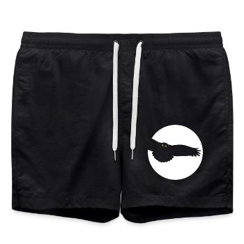 Nachteule - Badeshorts - Schwarz - Vorne - AI Model Male 185 light (185cm)