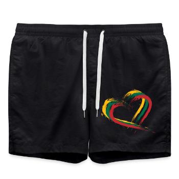 Drapeau brosse coeur de la Lituanie - Short de bain - noir - Devant - AI Model Male 185 light (185cm)