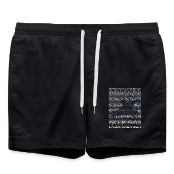 Achtsamer Tai Chi Bewegungsfluss - Badeshorts - Schwarz - Vorne - AI Model Male 185 light (185cm)