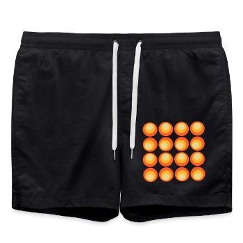 70er Jahre Muster Retro Hippie Flowers Power - Badeshorts - Schwarz - Vorne - AI Model Male 185 light (185cm)