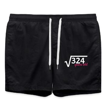 18 jahre alt Wurzel Mathe - Badeshorts - Schwarz - Vorne - AI Model Male 185 light (185cm)