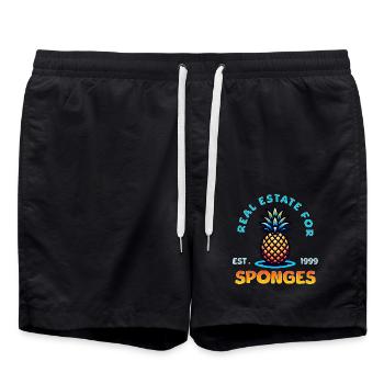 Real Estate for Sponges / Home Sweet Pineapple - Badeshorts - Schwarz - Vorne - AI Model Male 185 light (185cm)