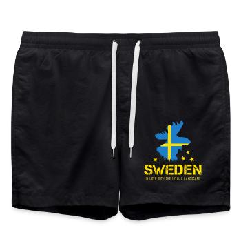 Schweden Sweden - Badeshorts - Schwarz - Vorne - AI Model Male 185 light (185cm)