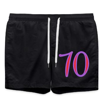 70. 70 ANS. 70e ANNIVERSAIRE. ANNIVERSAIRE 70 ANS. - Short de bain - noir - Devant - AI Model Male 185 light (185cm)