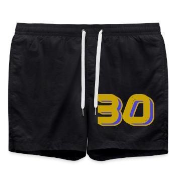 30. 30 YEARS. 30th ANNIVERSARY. 30 YEARS ANNIVERSARY. - Swim Trunks - black - Front - AI Model Male 185 light (185cm)