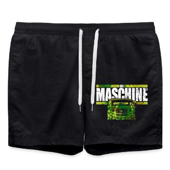 W50 LKW Tarn Optik - Badeshorts - Schwarz - Vorne - AI Model Male 185 light (185cm)