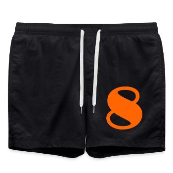 8. 8 JAHRE. ACHT. 8. JUBILÄUM. JAHRESTAG - Badeshorts - Schwarz - Vorne - AI Model Male 185 light (185cm)