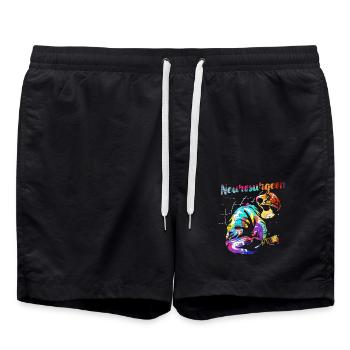 Flinke Neurochirurgin Gehirnoperation - Badeshorts - Schwarz - Vorne - AI Model Male 185 light (185cm)