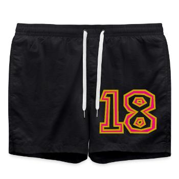 18 - Badeshorts - Schwarz - Vorne - AI Model Male 185 light (185cm)