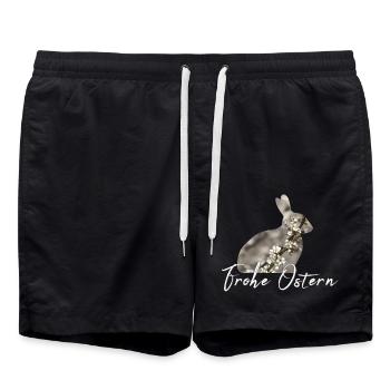 Ostern Frohe Ostern - Badeshorts - Schwarz - Vorne - AI Model Male 185 light (185cm)