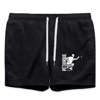 Sonniger Pétanque Südfrankreich - Badeshorts - Schwarz - Vorne - AI Model Male 185 light (185cm)