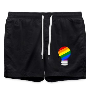 Gay Pride - Swim Trunks - black - Front - AI Model Male 185 light (185cm)