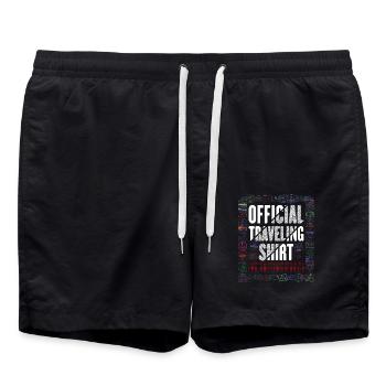 Reiselust Stempel Flug Reisen Urlaub Kreuzfahrt - Badeshorts - Schwarz - Vorne - AI Model Male 185 light (185cm)